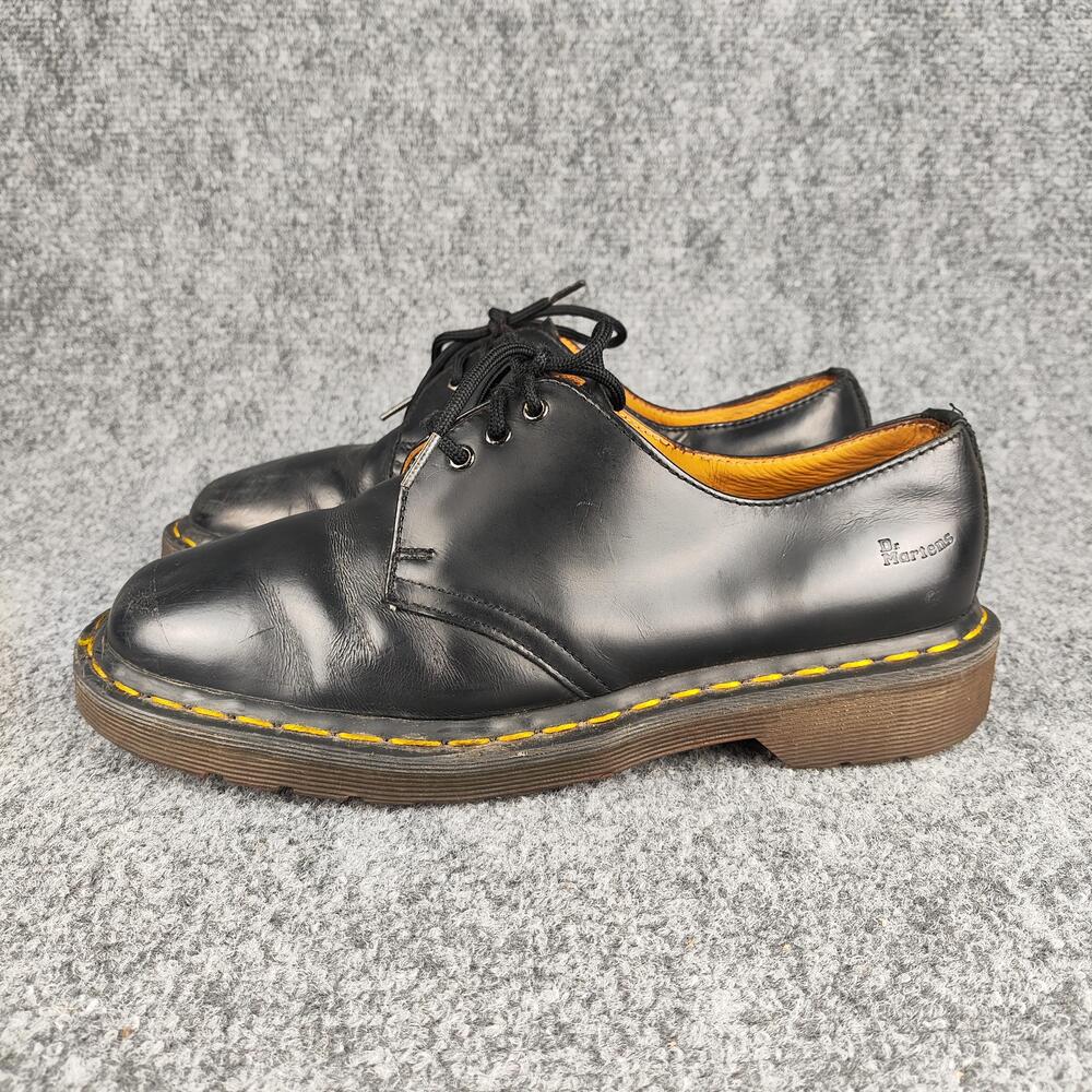 Dr Martens 1461/59 Shoes Mens Size 9 Black Leather Lace Up Low Top Workwear